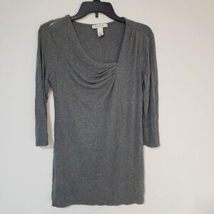WHBM Zipper Shoulder Tunic Top